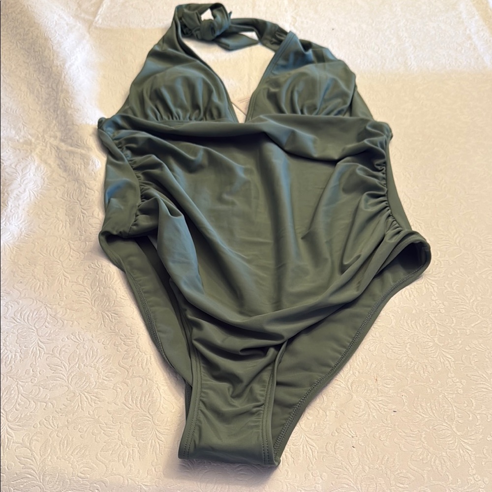 Cupshe Mint Green Halter Swimsuit SZ LARGE NWT